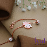 Hello Kitty Rose Gold Polish 925 Silver Bracelet(1-5Yrs)