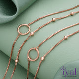 Hollow Circle Double Layer Rose Gold Polish Silver Anklet