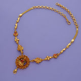 Lakshmi Ratna Temple 925 Silver Gold Polish Necklace