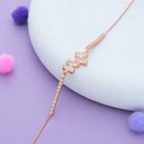 Buterfly with Zircon Stone Rose Gold Polish 925 Silver Bracelet