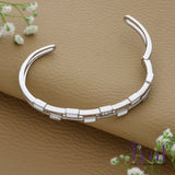 Geometry White Delight Silver Kada