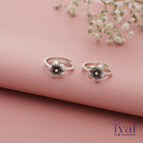 Blossom Flower oxidized adjustable Silver Toering
