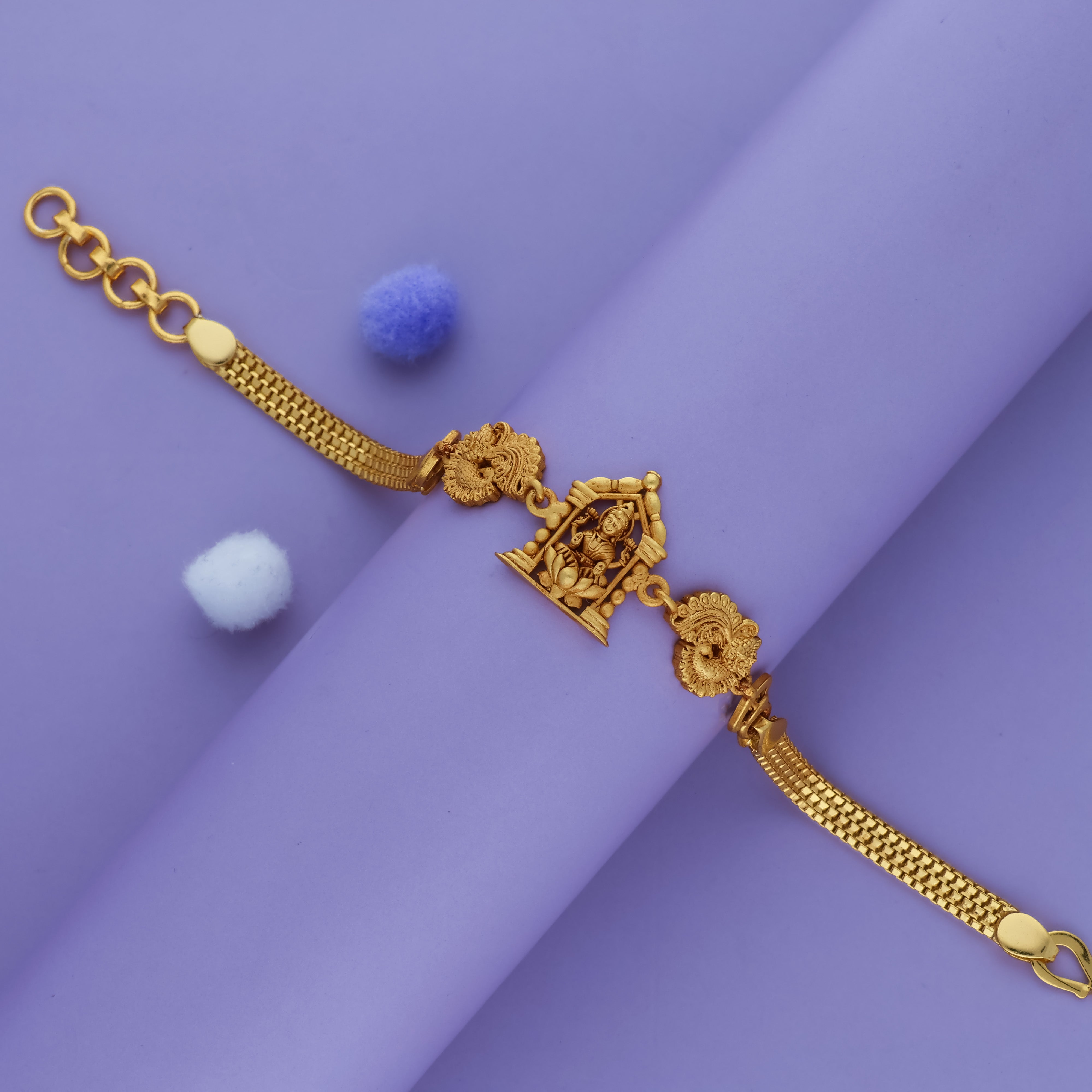 Mayura Lakshmi 925 Gold Polish Silver Bracelet