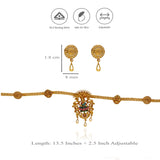 Traditional Goddess Lakshmi 925 Sterling Silver Necklace Set