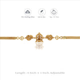 Mayura Lakshmi 925 Gold Polish Silver Bracelet