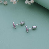 Butterfly Silver Stud with Secure Back(2+ Yrs)