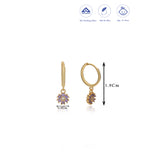 Charming Flower 18K Gold Polish Silver Hoop (5+ Yrs)