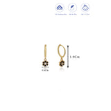 Bloomy Flower 18K Gold Polish Silver Hoop (5+ Yrs)