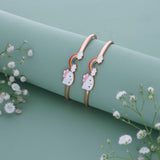 Rainbow HelloKitty 18k Rose Gold Polish Silver Kid Bangle(0 - 5Yr)