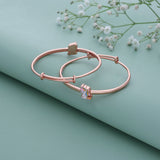Radiant Unicorn 18k Rose Gold Polish Silver Kid Bangle(0 - 5Yr)