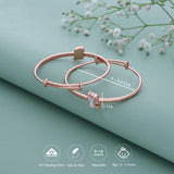 Radiant Unicorn 18k Rose Gold Polish Silver Kid Bangle(0 - 5Yr)