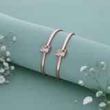 Radiant Unicorn 18k Rose Gold Polish Silver Kid Bangle(0 - 5Yr)