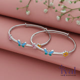 Dazzling Butterfly Silver bangle for Baby Girl(Pair)