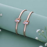Radiant Unicorn 18k Rose Gold Polish Silver Kid Bangle(0 - 5Yr)