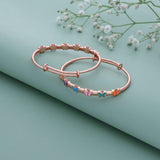 Mesmerising Buttterfly 18k Rose Gold Polish Silver Kid Bangle(0 - 5Yr)