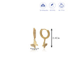Dreamy Butterfly 18K Gold Polish Silver Hoop (5+ Yrs)