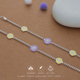 Elegant Petal Silver Anklet(2-5 Yrs)