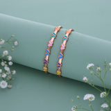 Mesmerising Buttterfly 18k Rose Gold Polish Silver Kid Bangle(0 - 5Yr)