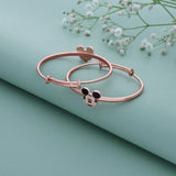 Twinkling Micky 18k Rose Gold Polish Silver Kid Bangle(0 - 5Yr)