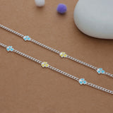 Divine Bloom Silver Anklet(3-6 Yrs)