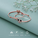 Twinkling Micky 18k Rose Gold Polish Silver Kid Bangle(0 - 5Yr)