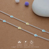 Divine Bloom Silver Anklet(3-6 Yrs)