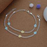 Divine Bloom Silver Anklet(3-6 Yrs)