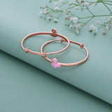 Pinky Duck 18k Rose Gold Polish Silver Kid Bangle(0 - 5Yr)