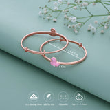 Pinky Duck 18k Rose Gold Polish Silver Kid Bangle(0 - 5Yr)