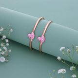Pinky Duck 18k Rose Gold Polish Silver Kid Bangle(0 - 5Yr)