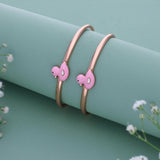 Pinky Duck 18k Rose Gold Polish Silver Kid Bangle(0 - 5Yr)