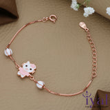 Hello Kitty Rose Gold Polish 925 Silver Bracelet(1-5Yrs)