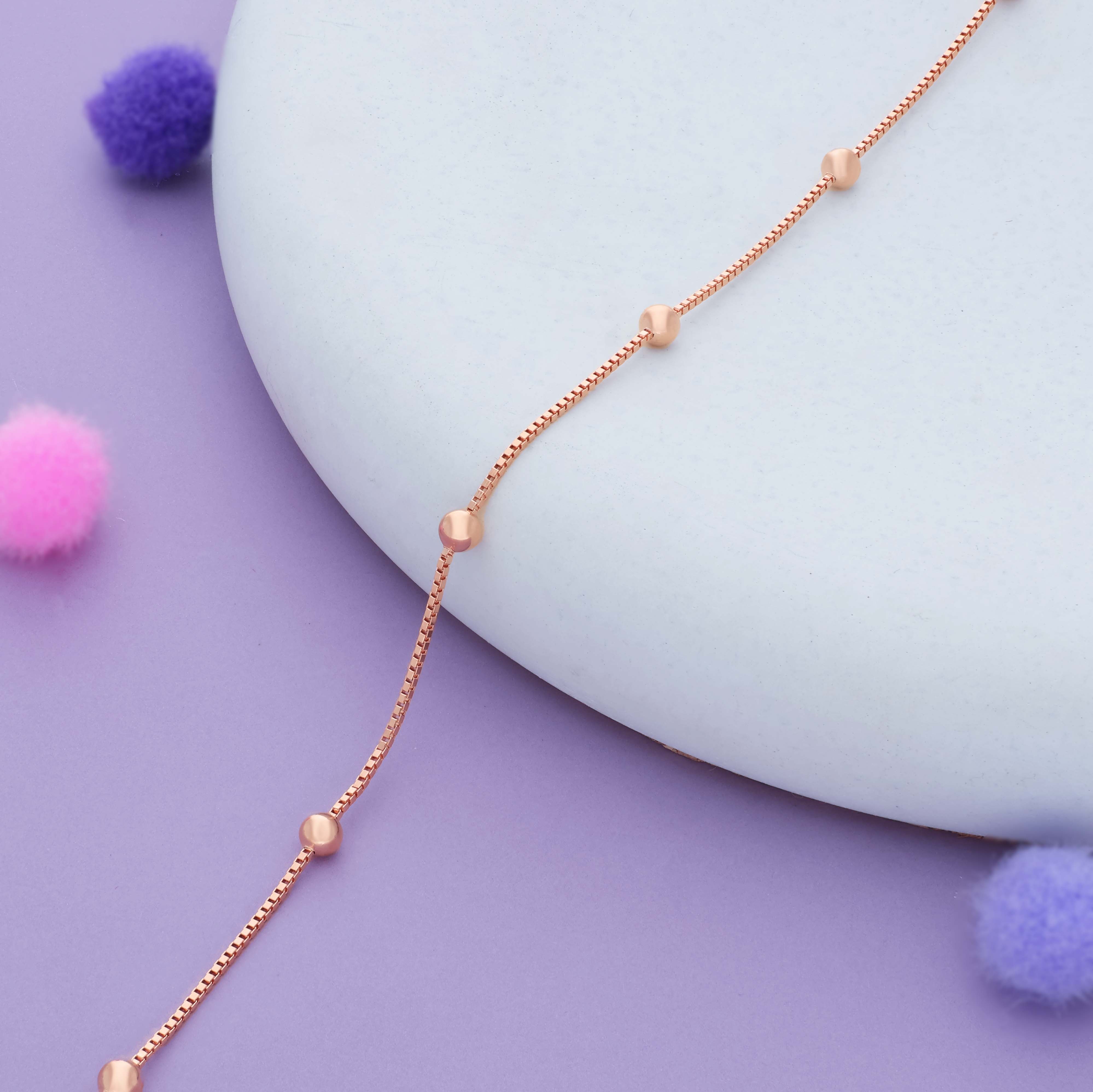 Classic Design Rose Gold Polish 925 Silver Bracelet