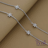 Daisy Flower Zircon Silver Anklet