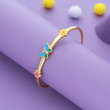 Butterfly Garden 18K Gold Polish Silver Kid Bangle (0–5 Yr)