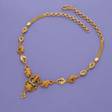 Lakshmi Peacock Charm Temple 925 Silver Gold Polish Necklace