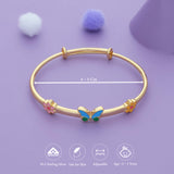 Butterfly Garden 18K Gold Polish Silver Kid Bangle (0–5 Yr)