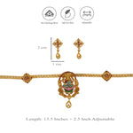 Antique Goddess Lakshmi 925 Sterling Silver Traditional Temple Necklace Set