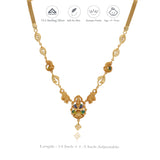 Lakshmi Peacock Charm Temple 925 Silver Gold Polish Necklace