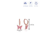 Pretty Butterfly 18K Rose Gold Polish Silver Hoop (5+ Yrs)