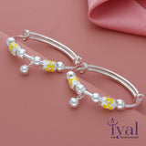 Bell Charm Silver bangle for Kids(Pair)