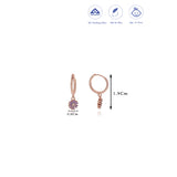 Sweet Flower 18K Rose Gold Polish Silver Hoop (5+ Yrs)