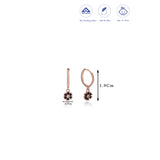 Floral Charm 18K Rose Gold Polish Silver Hoop (5+ Yrs)