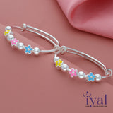 Multi Star Silver Bangle for Kids(Pair)