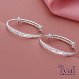 Charming Plain Silver Bangle for Kids(Pair)