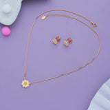 Blossom Bloom Rose Gold Polish 925 Silver Kids Pendant With Studs (3+ Yrs)