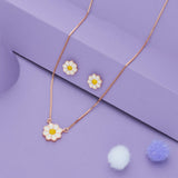 Blossom Bloom Rose Gold Polish 925 Silver Kids Pendant With Studs (3+ Yrs)