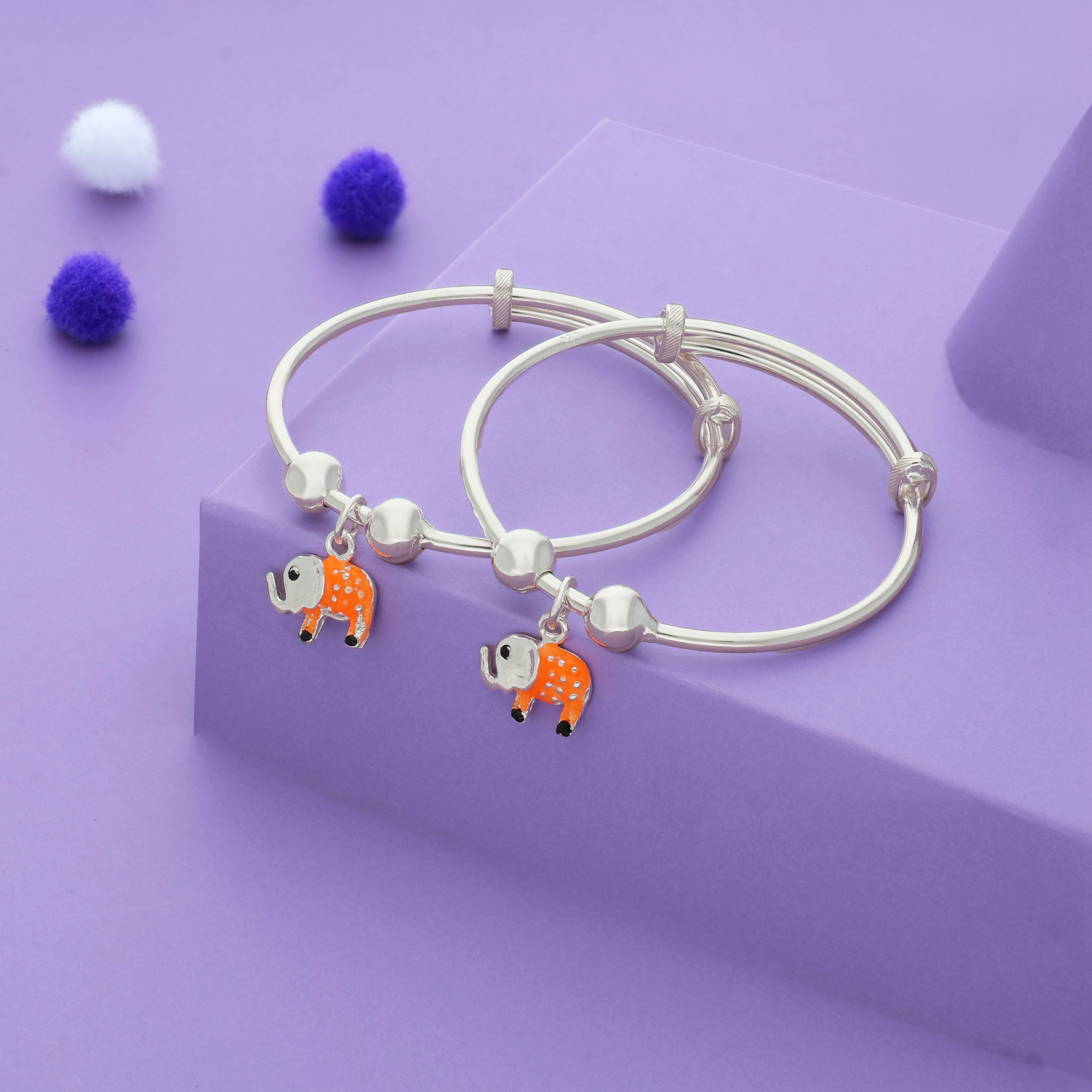 Spark Tusker 925 Silver Kid Bangles (0-5 Yrs)