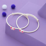 Pink Flutter 925 Silver Kid Bangles (0-5 Yrs)