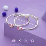 Pink Flutter 925 Silver Kid Bangles (0-5 Yrs)